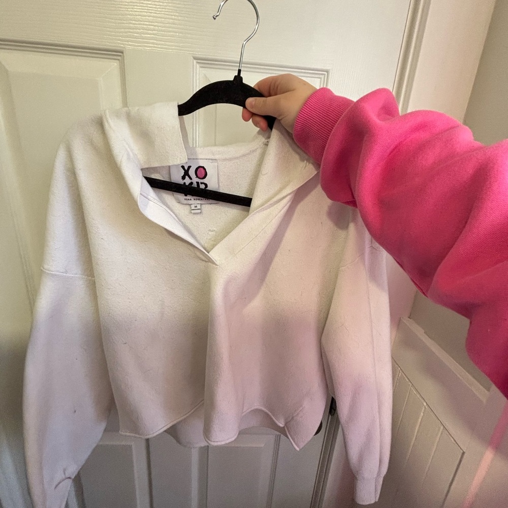 XO White Women's Cropped Hoodie
